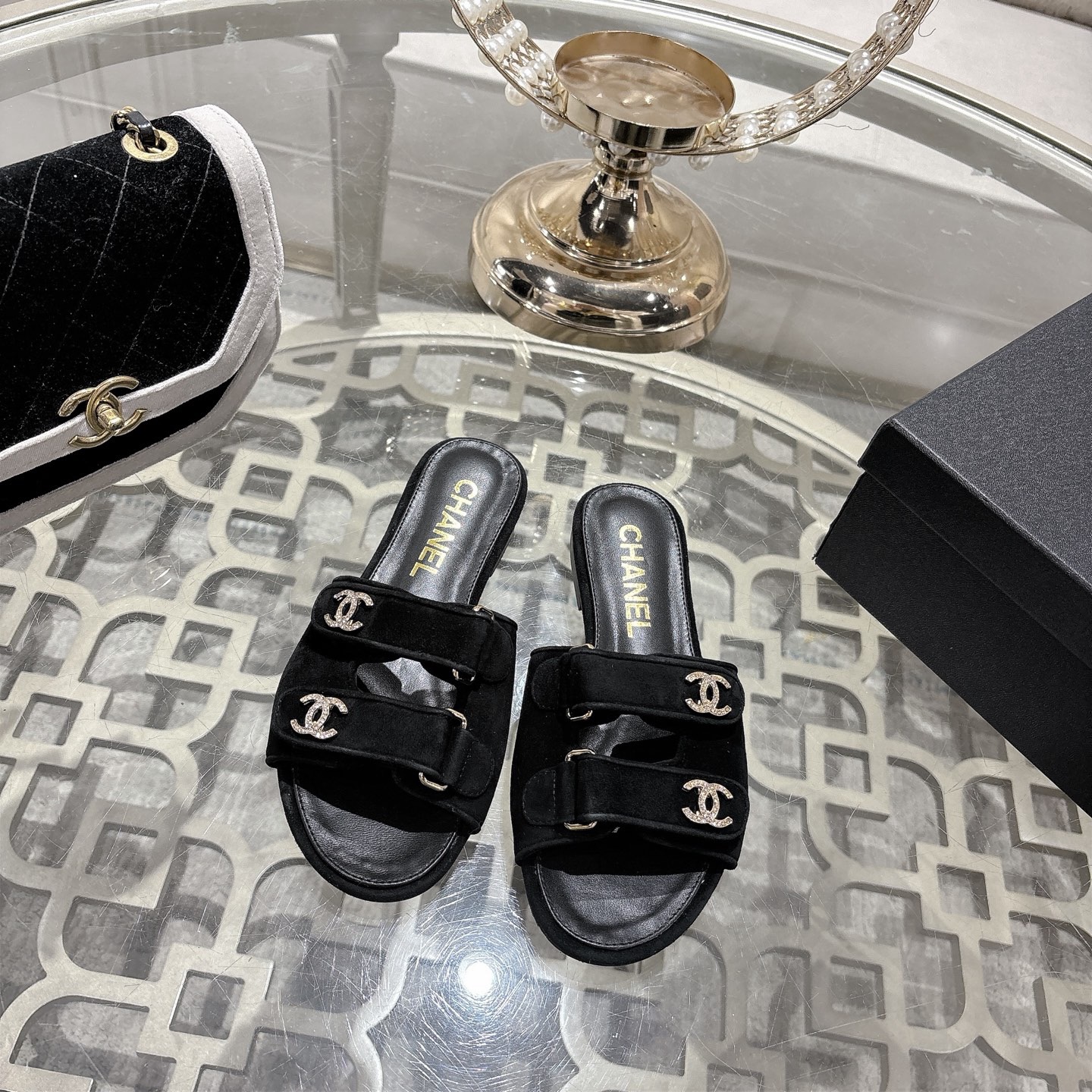 CHANEL CC Spring Flat Sandals - Image 6