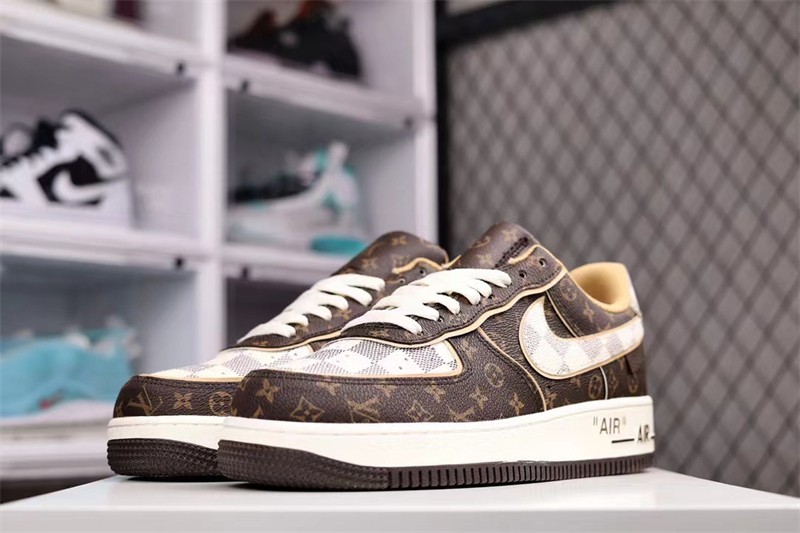 Nike Air Force 1 Low LV Monogram Brown Damier Azur - Image 13