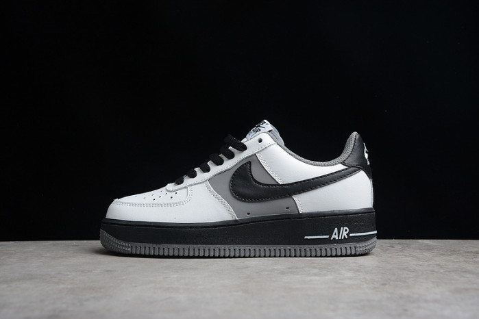 Nike Air Force 1 Low White Dark Grey Black Shoes 553689-609 - Image 2