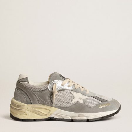 Golden Goose Dad-Star Shoes in Dove Gray Mesh and Suede - Image 2