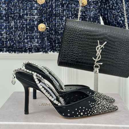 Jimmy Choo Saeda 10CM Slim Heel  Slide Sandal - Image 2
