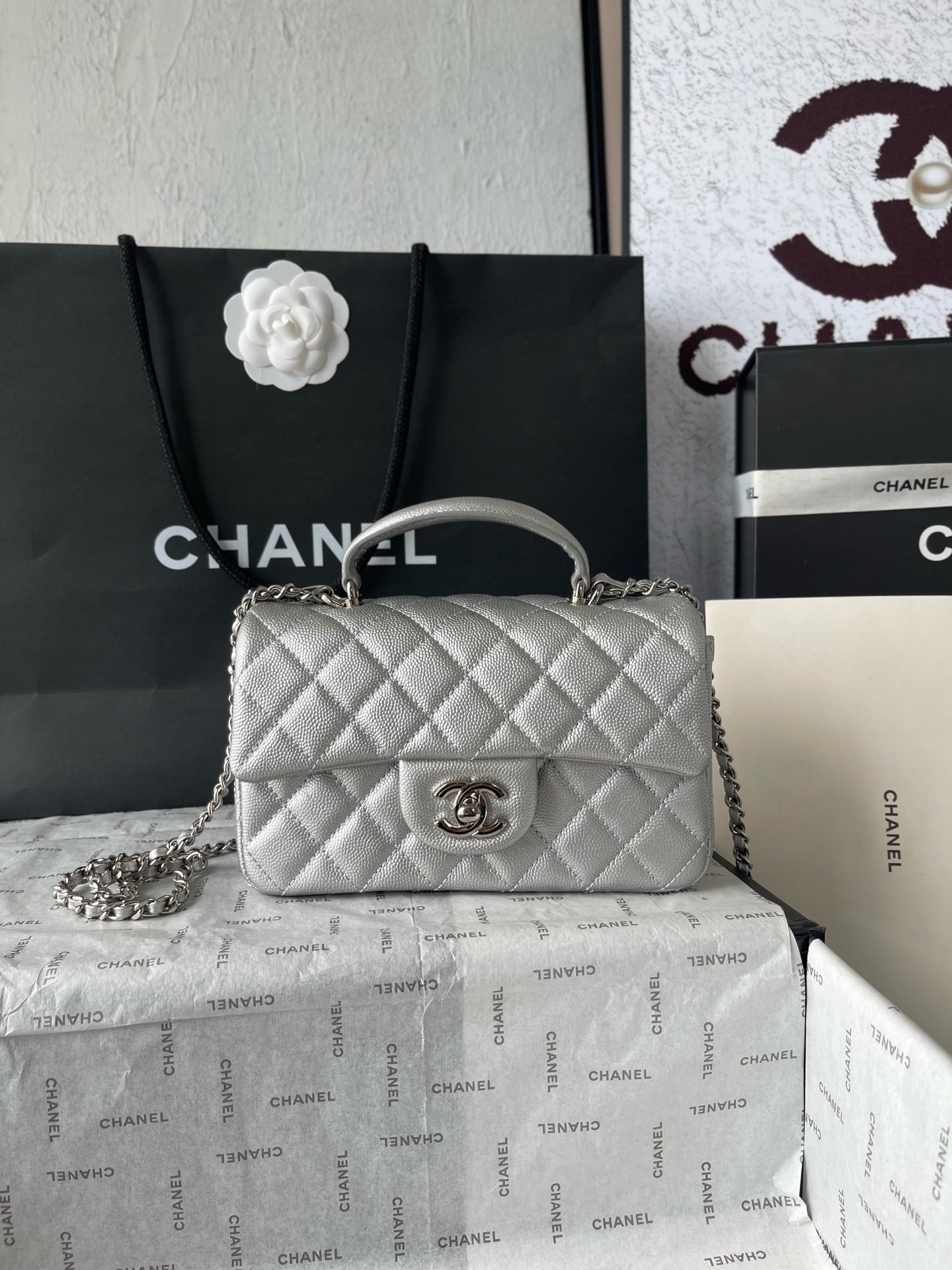 Chanel Top Mini Caviar Bag - Image 2