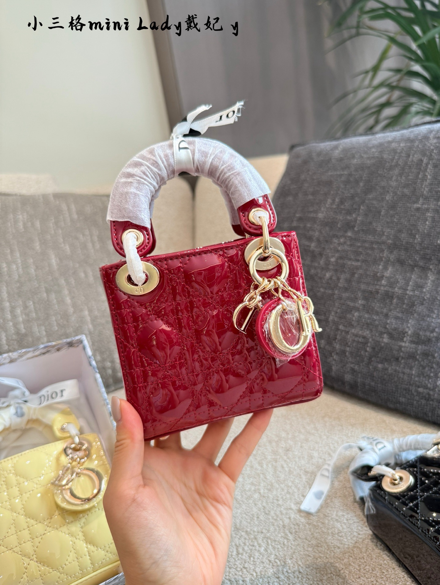 Dior Lady mini three-grid bag - Image 3