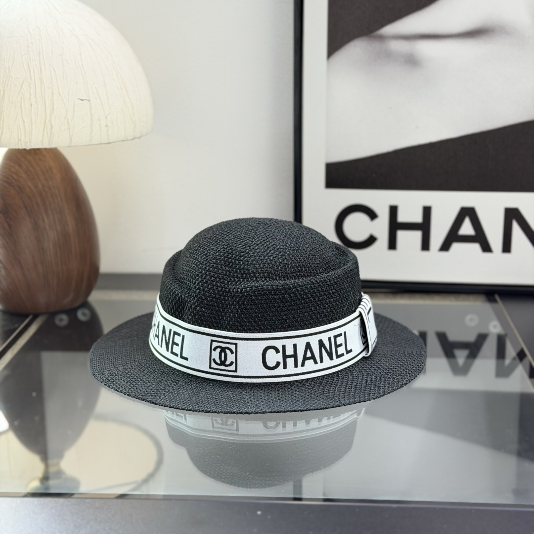 Chanel Flat-Brimmed Straw Hat - Image 2