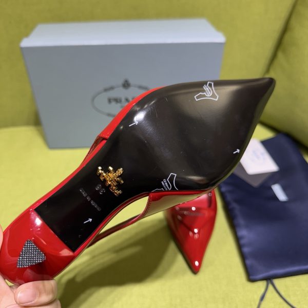 Prada Patent Leather Slingback Heeled Pumps