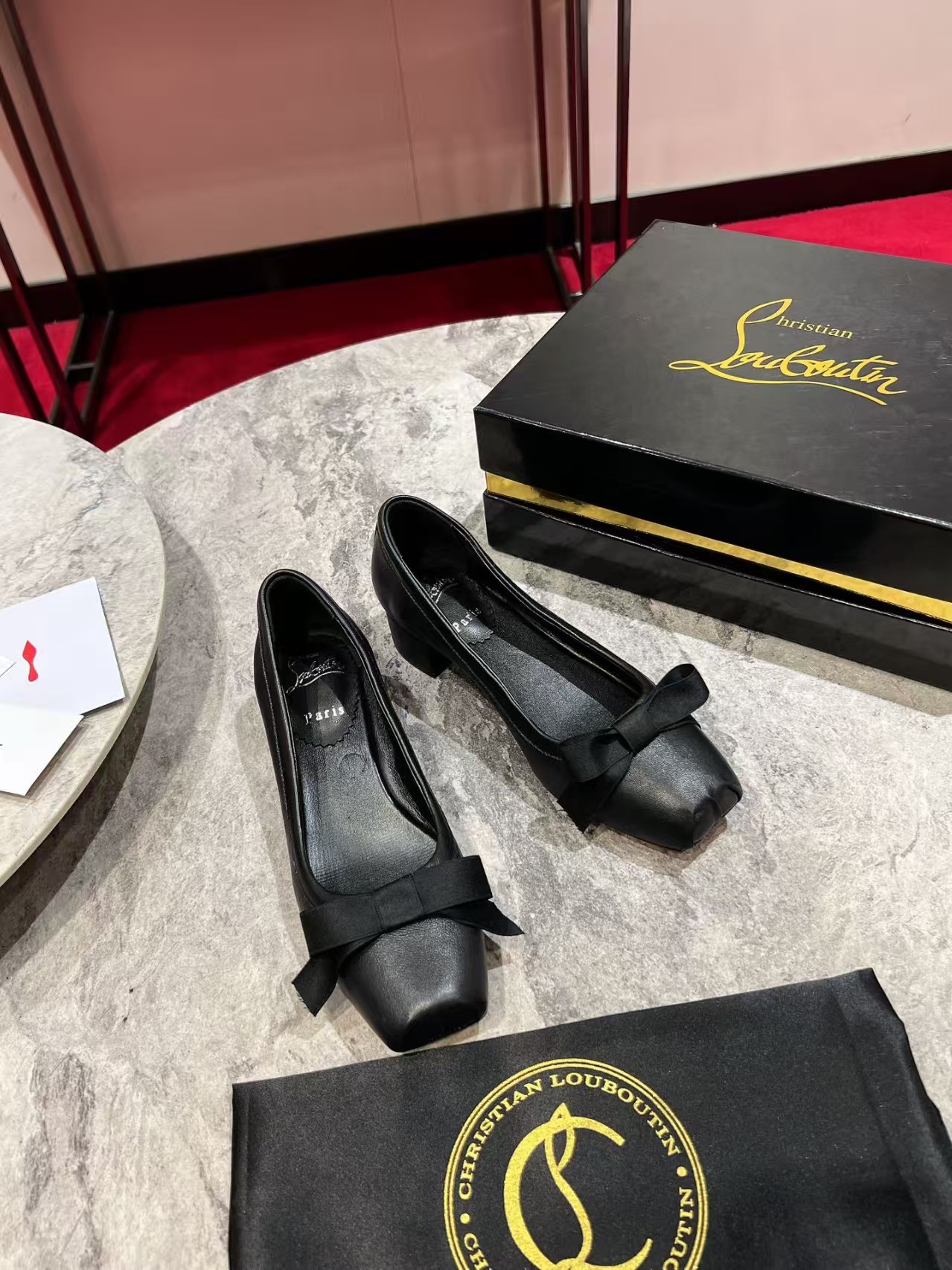 Christian Louboutin Mamaflirt 30 bow-detail leather pumps - Image 1