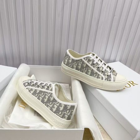 Dior Walk'n'Dior Sneaker Stone Gray Oblique Embroidered Cotton - Image 3
