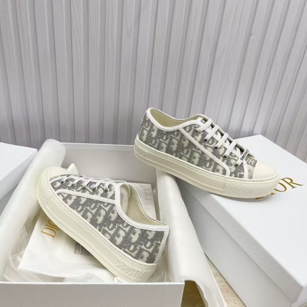 Dior Walk'n'Dior Sneaker Stone Gray Oblique Embroidered Cotton