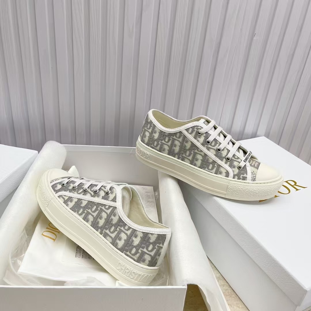 Dior Walk'n'Dior Sneaker Stone Gray Oblique Embroidered Cotton - Image 3