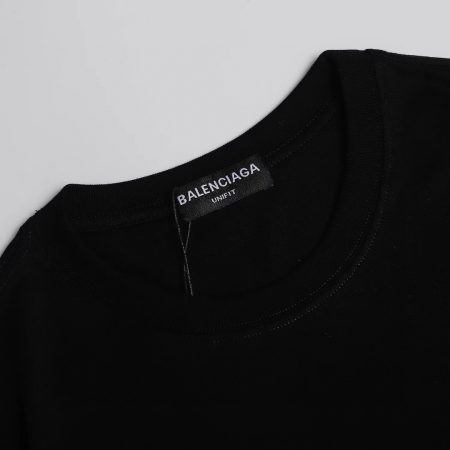 Balenciaga Logo Medium Fit T-shirt Black Men's - GB - Image 3