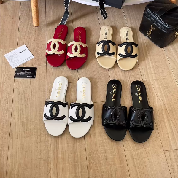 Chanel 26P Large Double C Openwork Flat Sandals