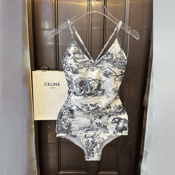 Dior Animal-print One-piece Swimsuit Swimwear