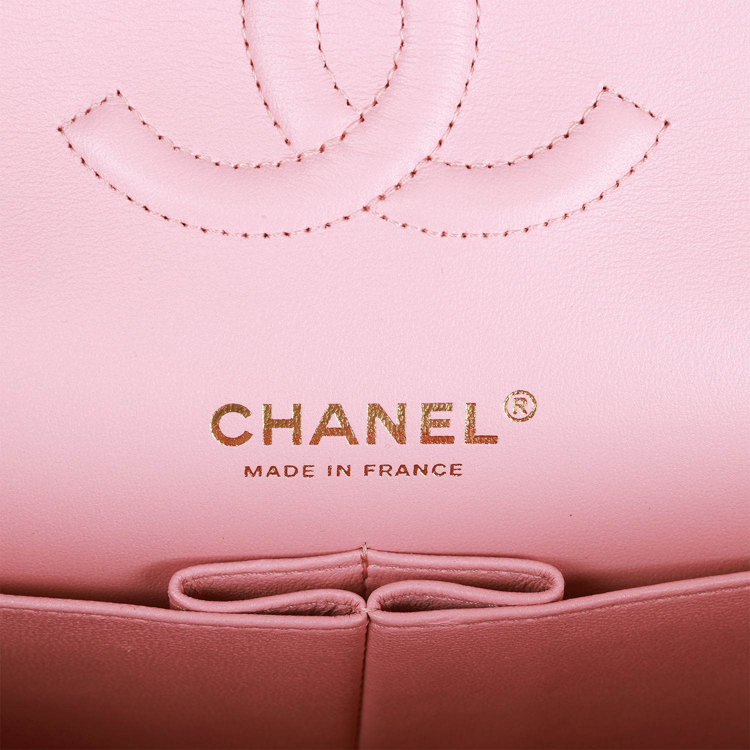 Chanel Classic Flag Bag Medium Classic Double Flap Bag Rose Sakura Tweed Light Gold Hardware - Image 8