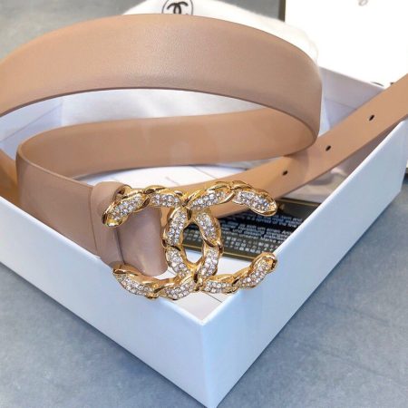 Chanel Belt With Double C Buckle Beige Women Belt 30MM - Image 2