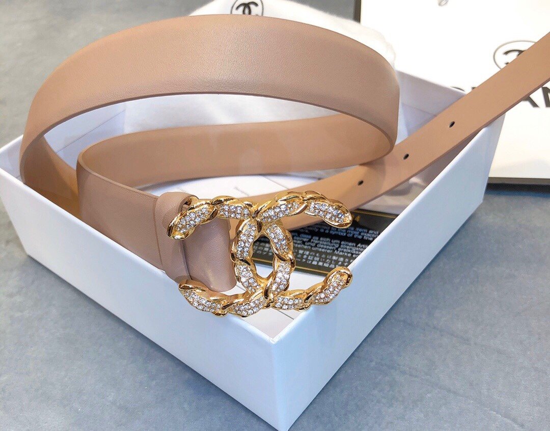 Chanel Belt With Double C Buckle Beige Women Belt 30MM - Image 2
