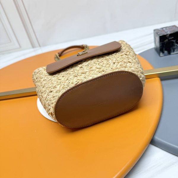 YSL Saint Laurent Small 23CM Manon Beige Raffia Tan