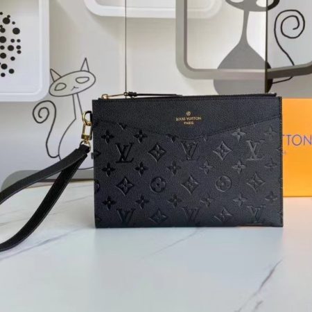LV Daily Pouch Monogram Empreinte Pochette Mélanie MM Black - Image 2