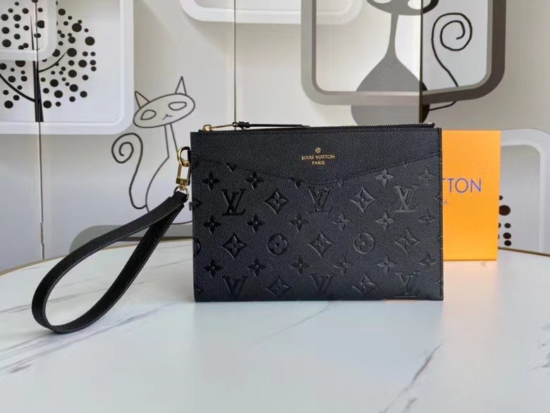LV Daily Pouch Monogram Empreinte Pochette Mélanie MM Black - Image 2