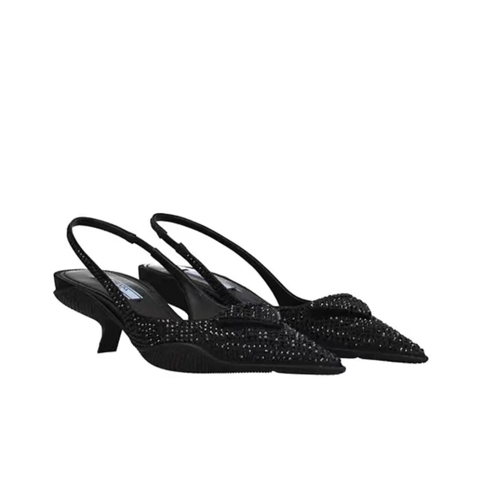 Prada  Fabric Pointy Stilettos 3CM Sandals Slide - Image 1