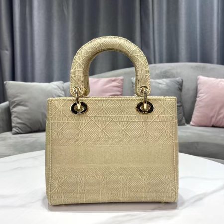 Dior Medium LADY Bag Cannage Embroidery - Image 6