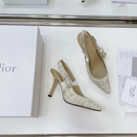 Dior Cotton Houndstooth J'Adior Slingback Heels - Image 8