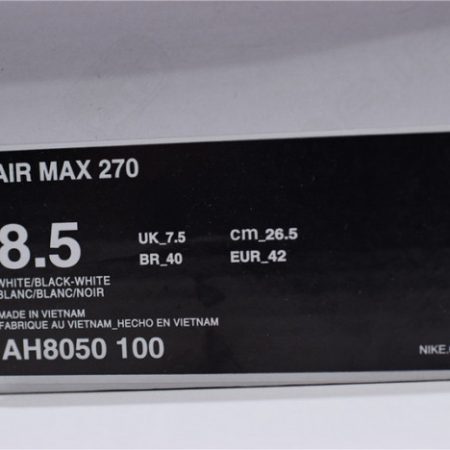 NIKE AIR MAX 270 WHITE/BLACK AH8050-100 - Image 11