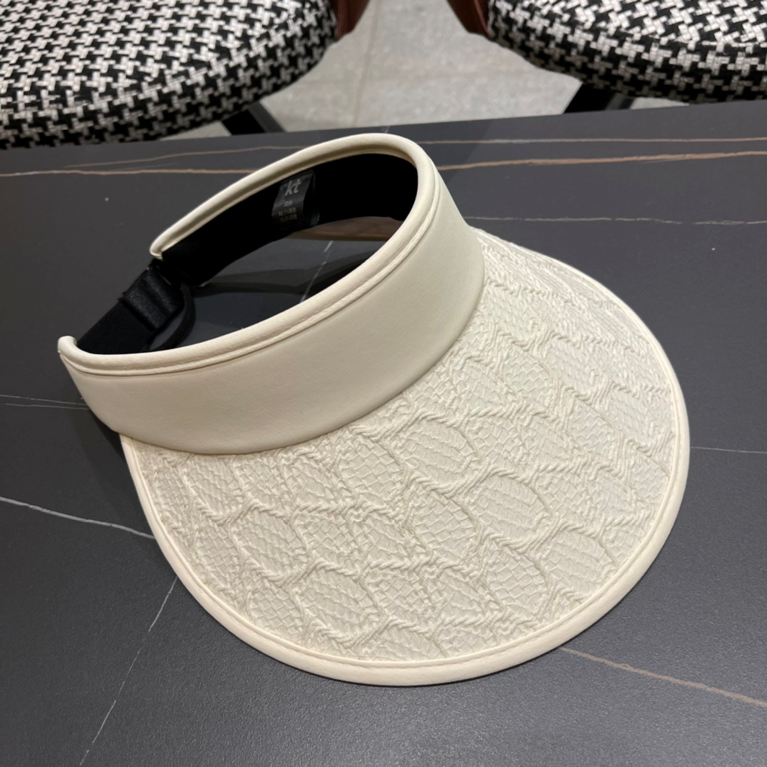Prada Small Fragrant Wind Shade UV Protection Empty Top Hat  Sunhat - Image 4
