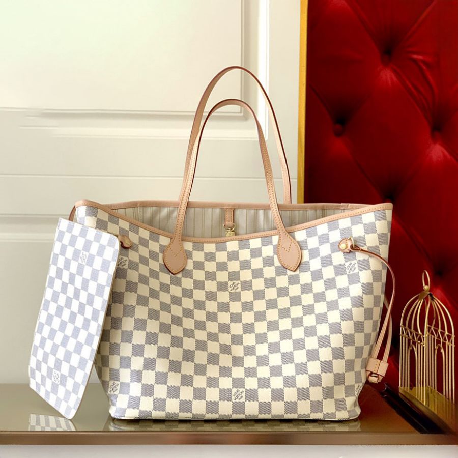 LV Neverfull Monogram Damier Totebag - Image 6