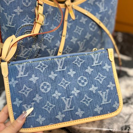 LV CarryAll MM Monogram Denim Bag - Image 4