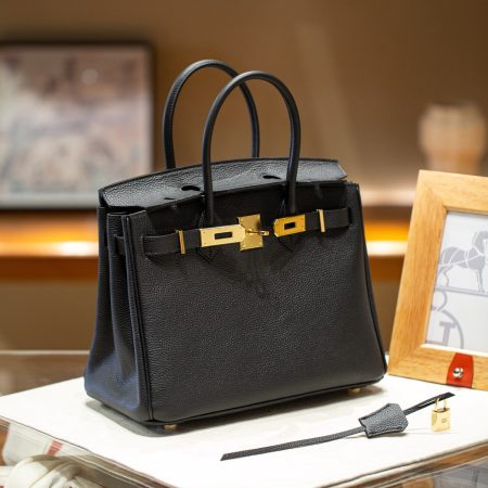 Hermès Birkin 30 black Togo Leather Gold Hardware Bag - 10A Mirror Version - Image 2