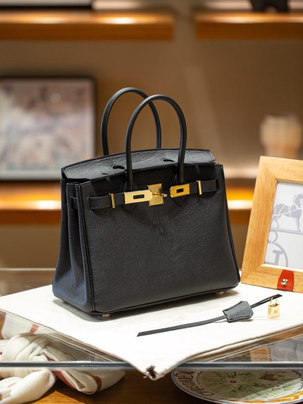 Hermès Birkin 30 black Togo Leather Gold Hardware Bag - 10A Mirror Version