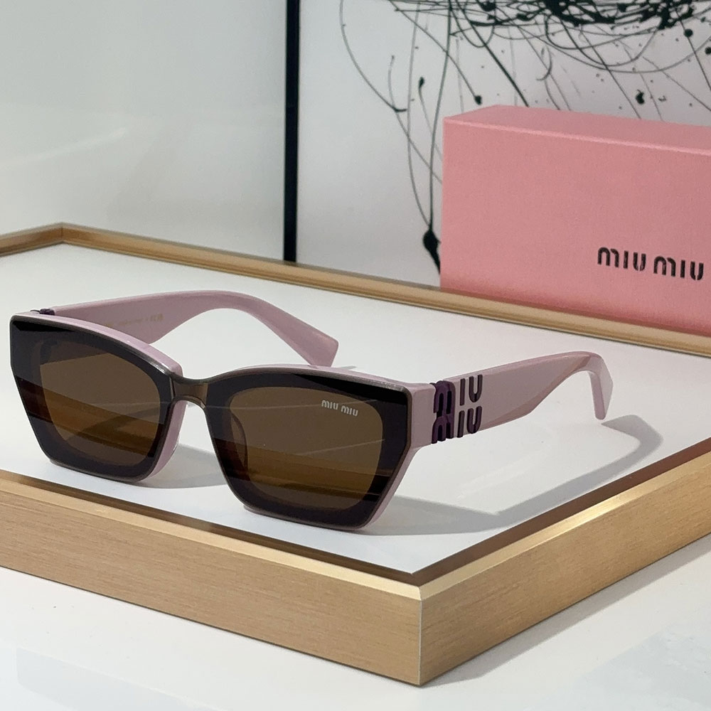 MIU MIU  The Hollow Logo of the Mirror leg Sunglasses Top quality - Image 4
