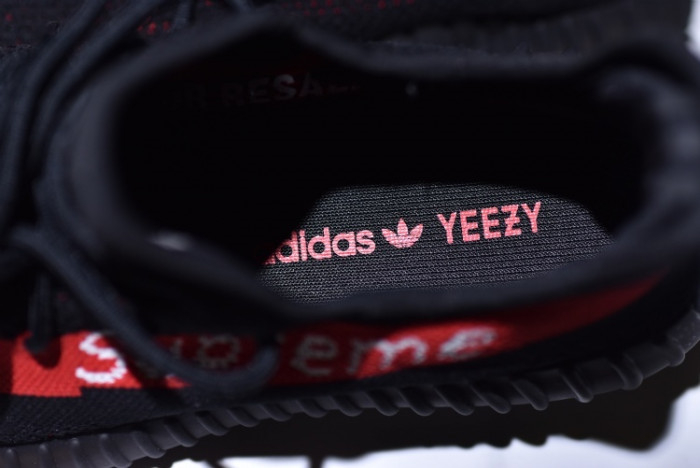 Yeezy Supreme Boost 350 V2 BLACK AND RED - Image 8