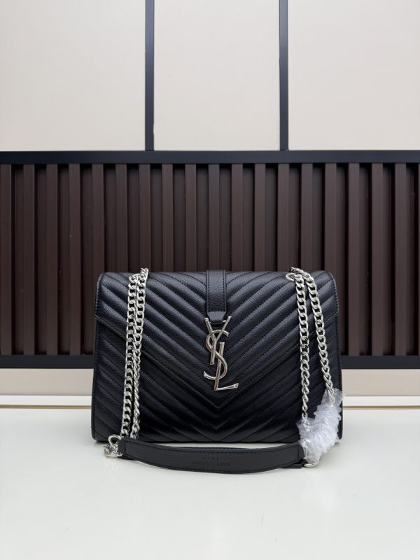 YSL Caviar Black Quilted Handbag