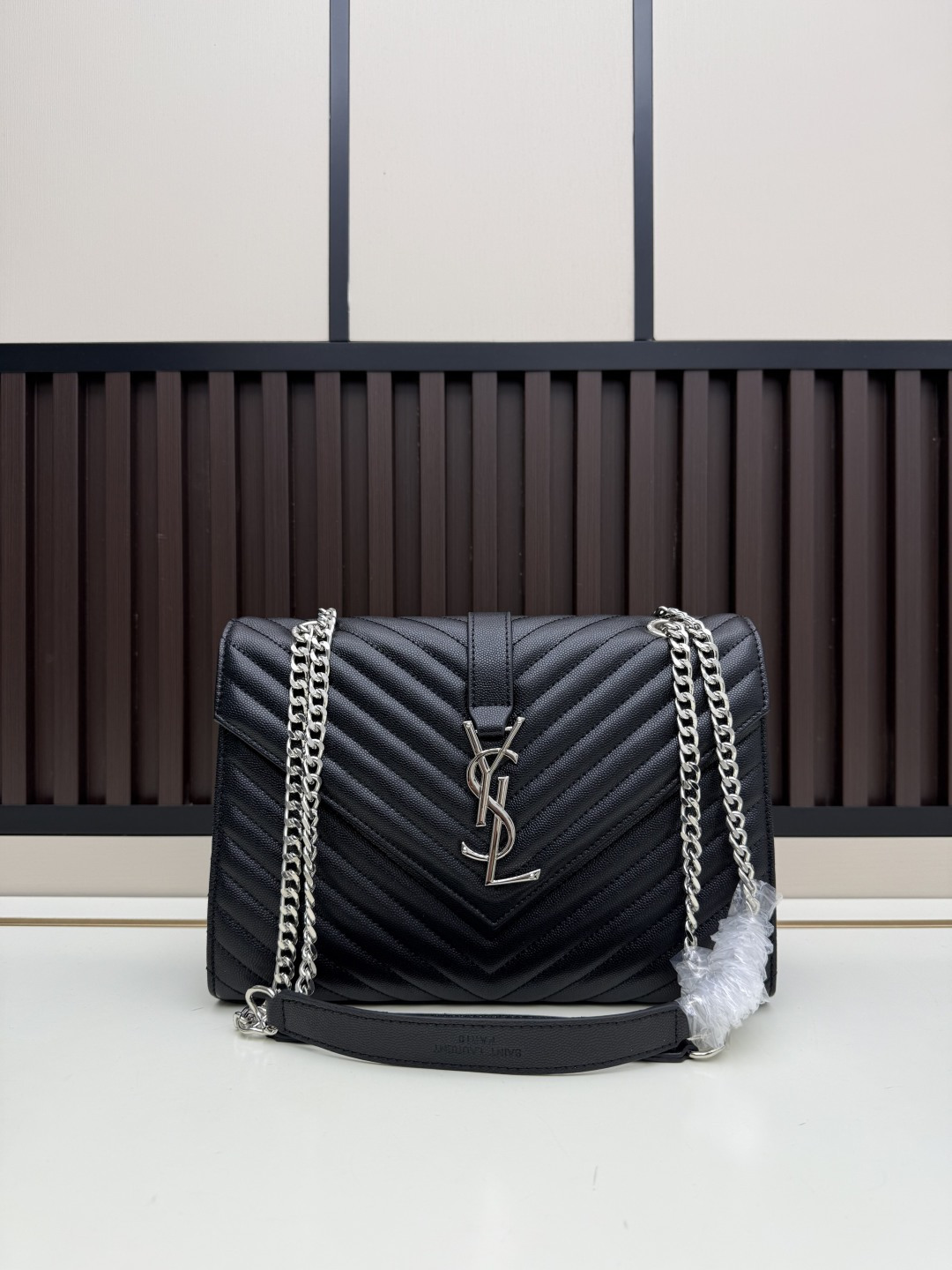 YSL Caviar Black Quilted Handbag - Image 6