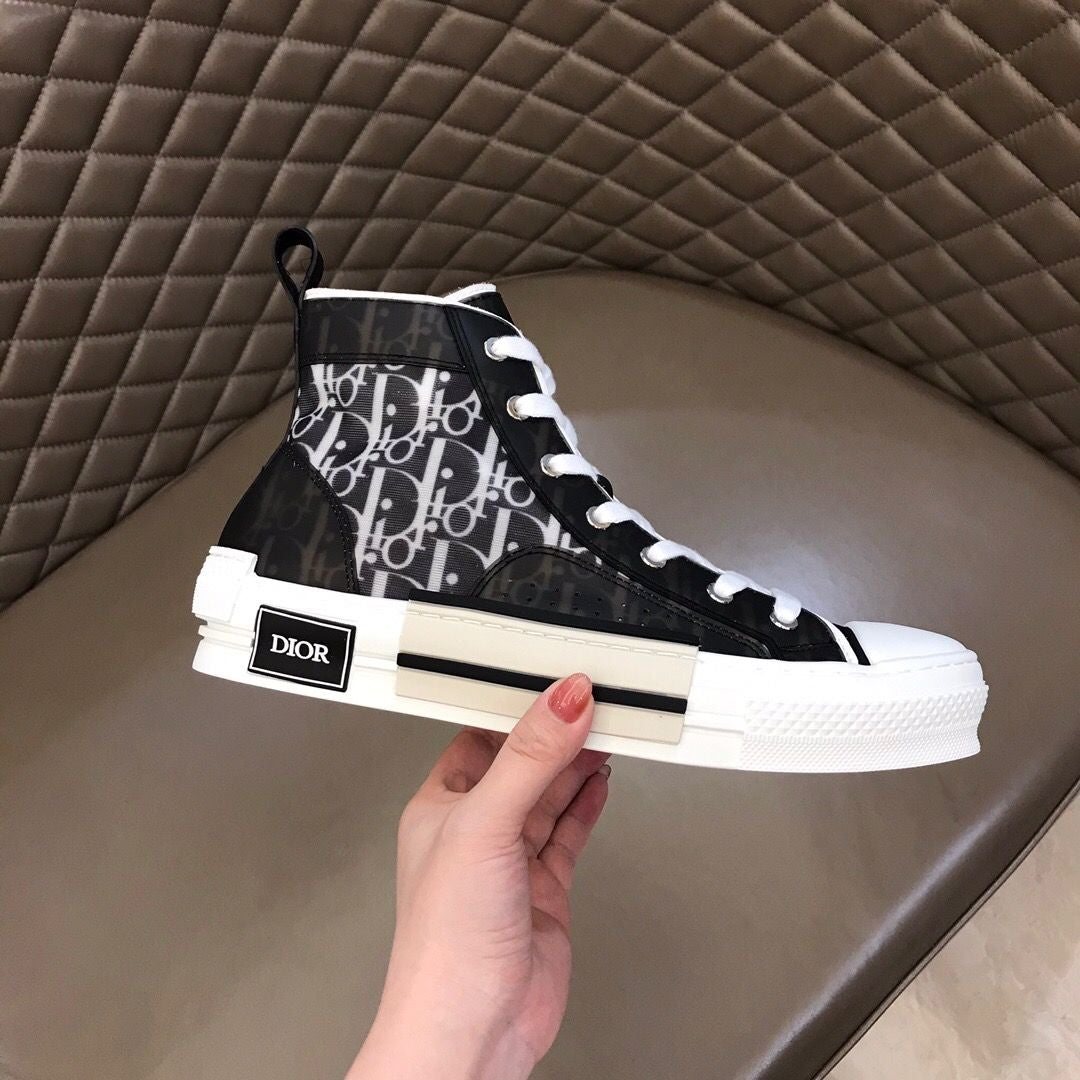 Dior B23 KAWS Black and White Canvas Shoes - Image 4