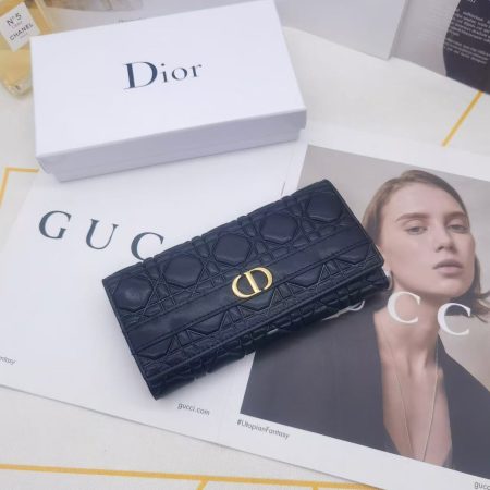 Dior Quilted Leather Long Wallet