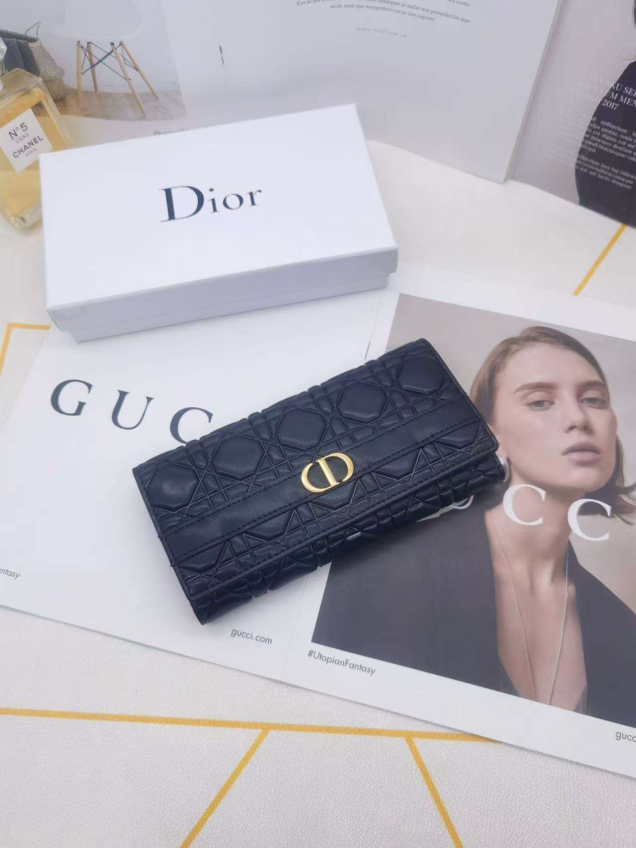 Dior Quilted Leather Long Wallet - Image 1