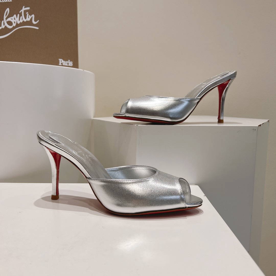 Christian Louboutin Me Dolly Silver Mules - Image 7