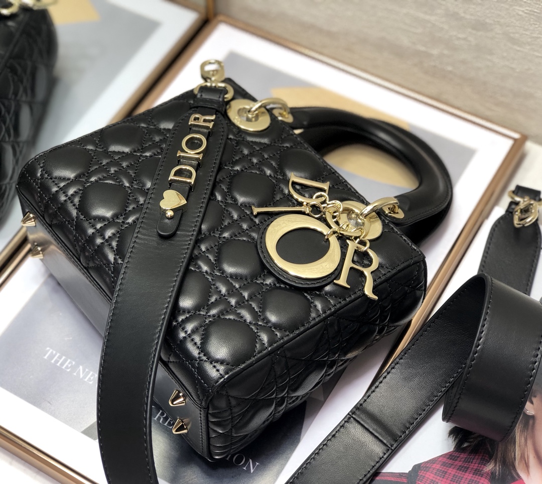 Dior Medium Lady Dior Bag Black Patent Cannage  M0565OWCB_M900 - Image 8
