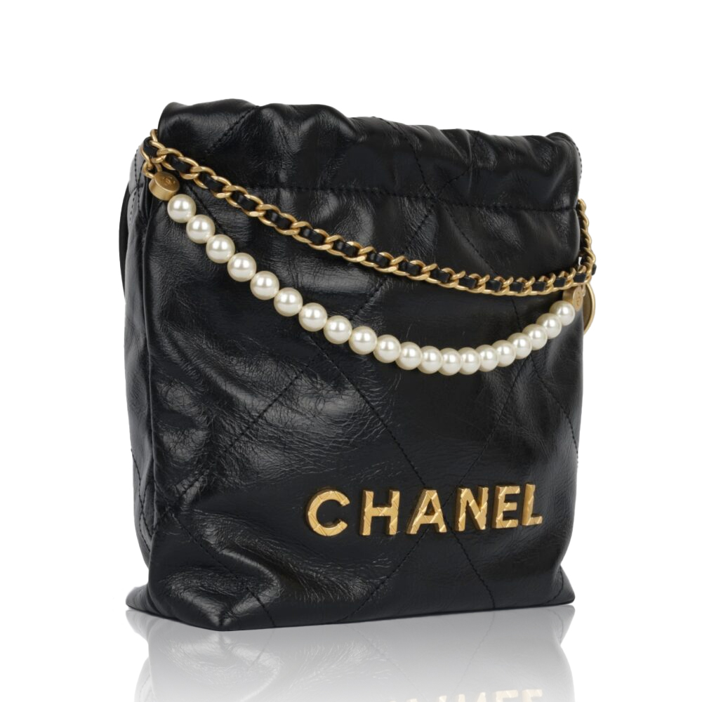 CHANEL Mini 23S Shiny Calfskin with Pearl Handbag AS3980 - Image 1