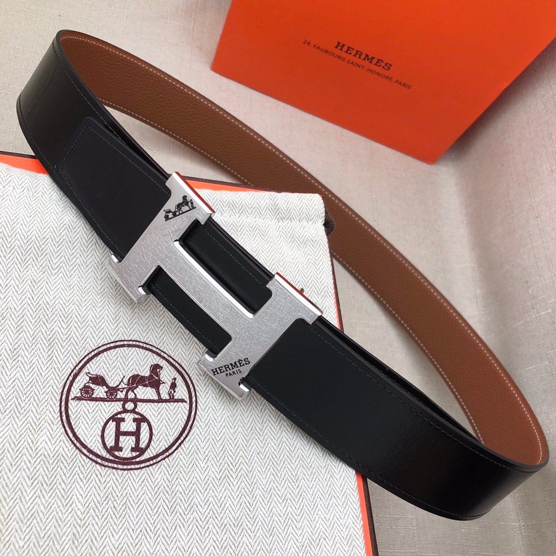 Hermes H Belt Buckle & Reversible Black For Women, Women Belt 380MM - Image 1