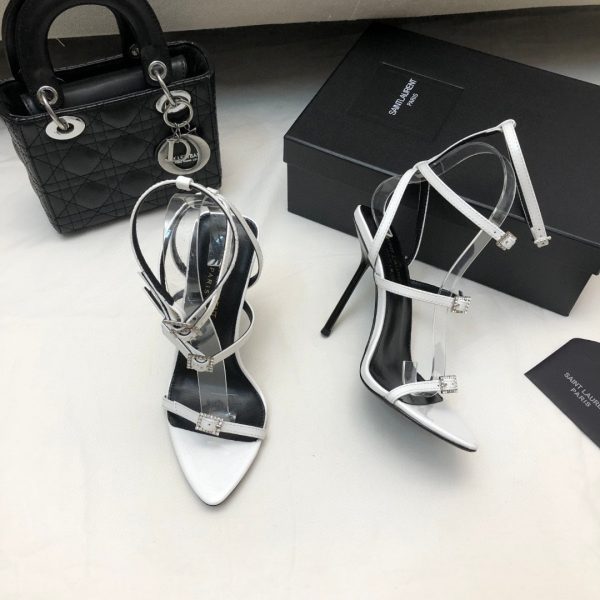 YSL 10.5CM Strap & Buckle Slide Heels