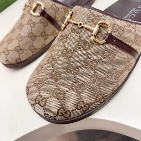 Gucci Horsebit GG Canvas Men Mules - Image 7