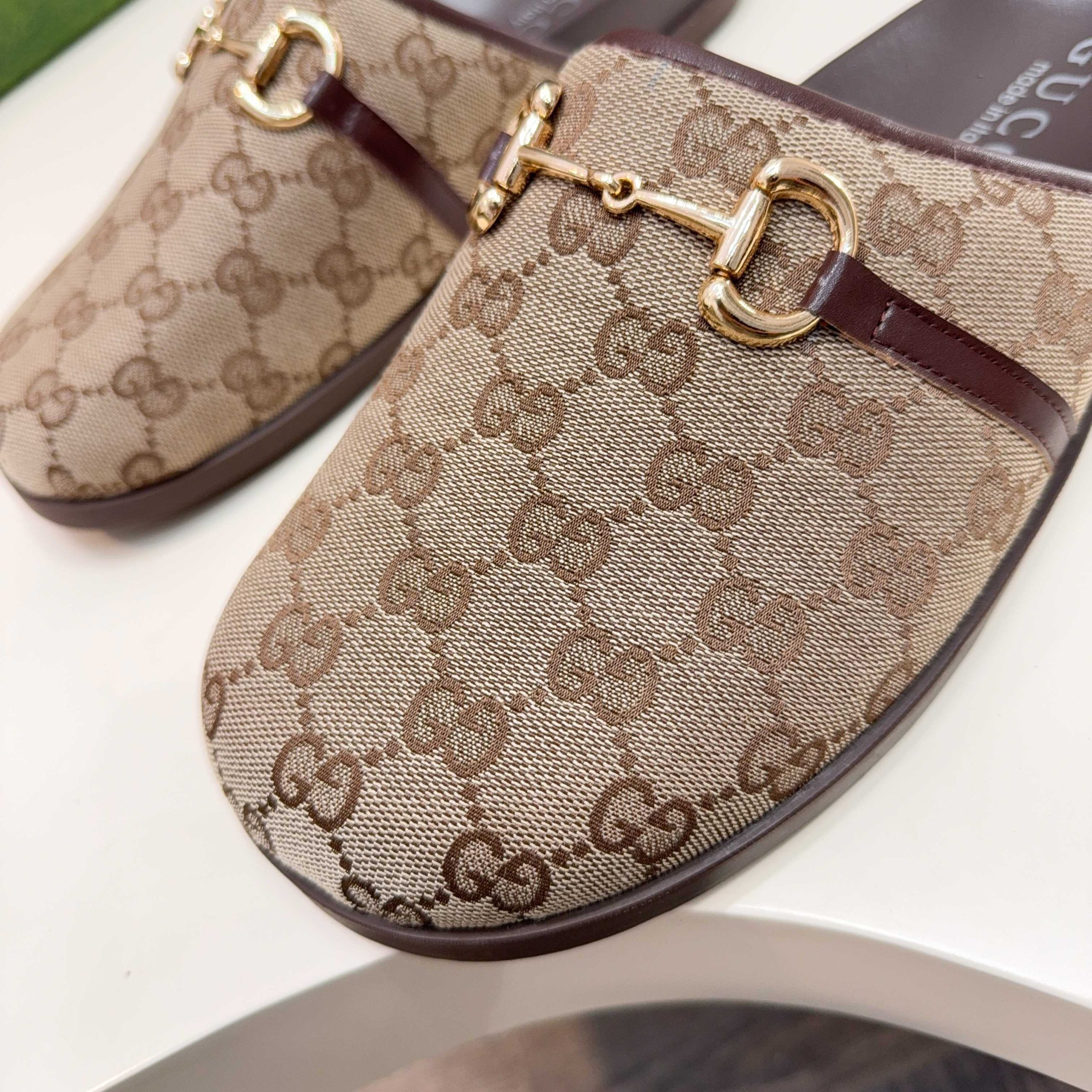 Gucci Horsebit GG Canvas Men Mules - Image 7