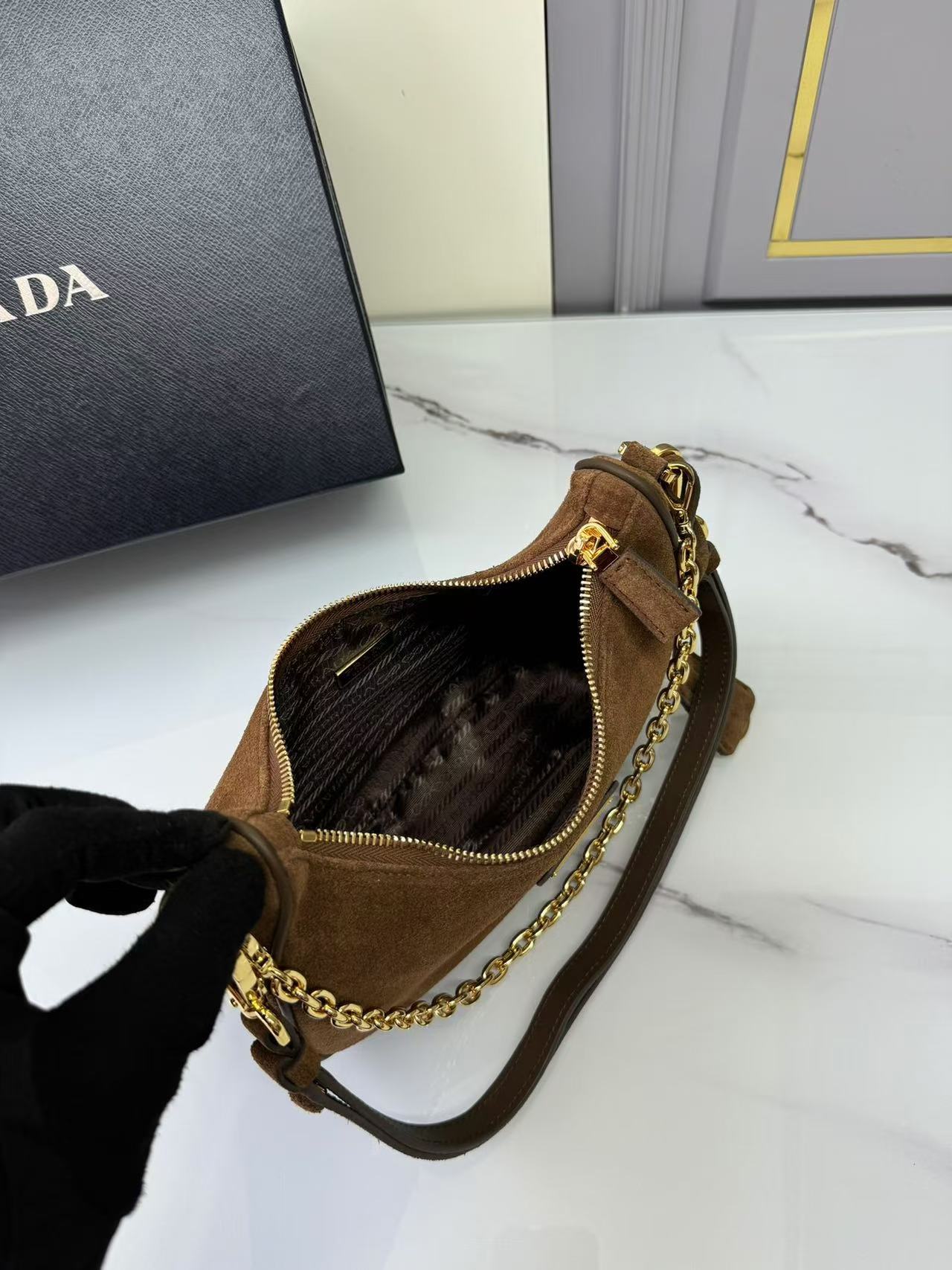 Prada Re-Edition Suede Mini Bag - Image 5