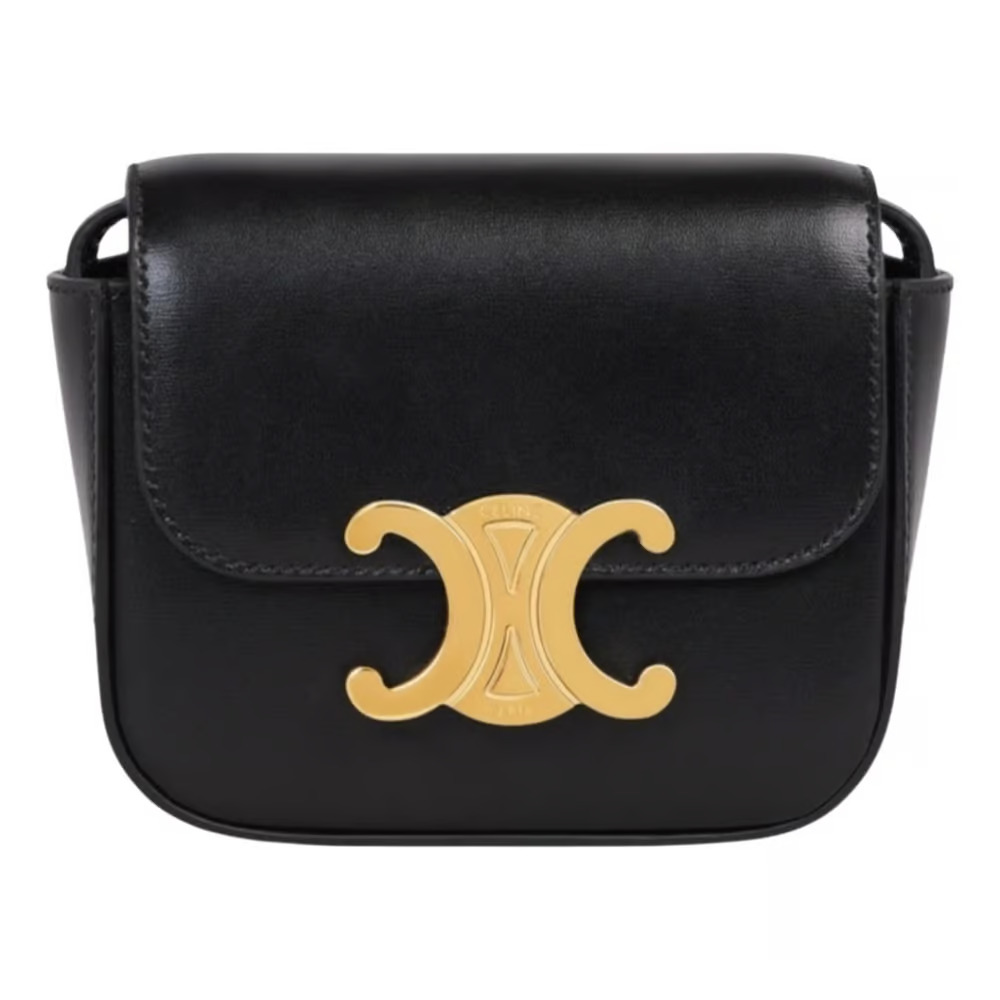CELINE MINI TRIOMPHE IN SHINY CALFSKIN BLACK - Image 1