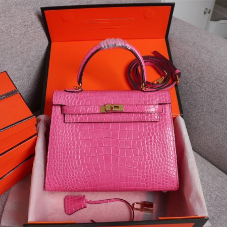 Hermes Kelly Gold Buckle Bag-Crocodile - Image 19