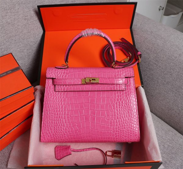 Hermes Kelly Gold Buckle Bag-Crocodile