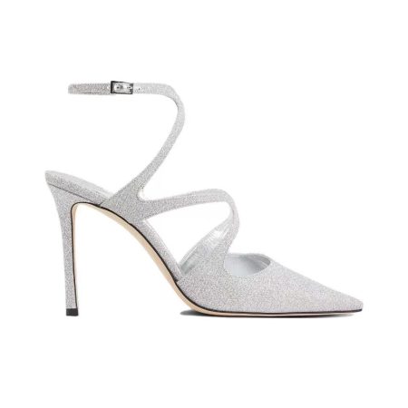 Jimmy Choo 8.5CM Slim Heel Strap Tip  Slide Sandal
